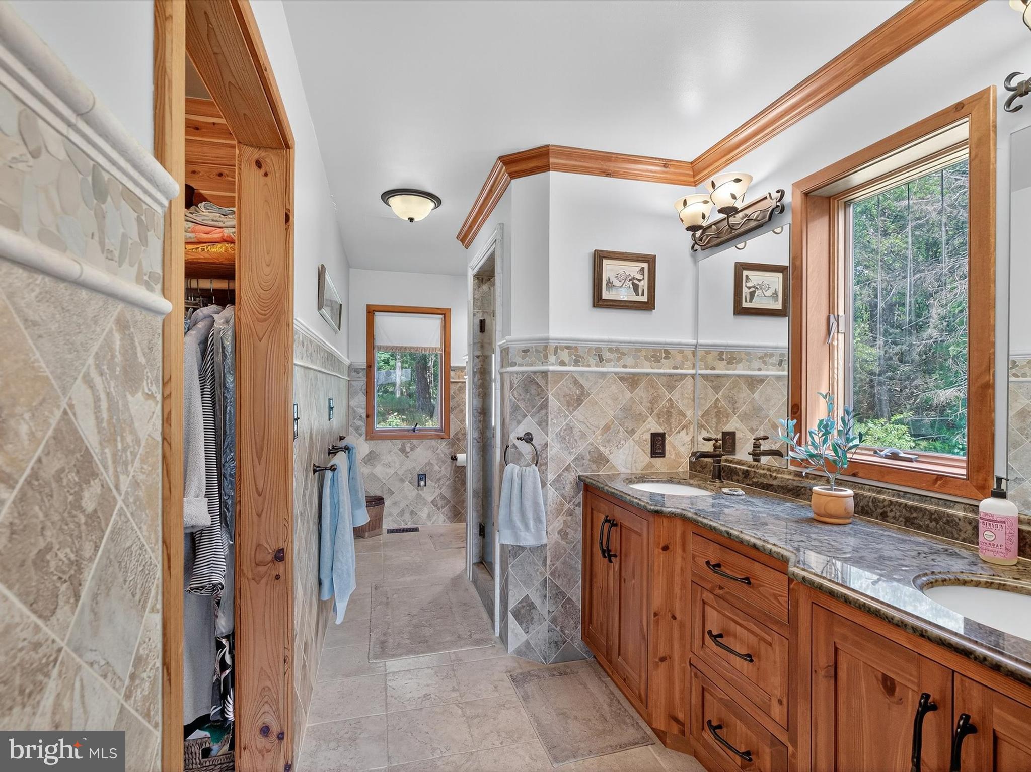 1494 Mountain Road Orrtanna, PA 17353 - Photo 41 of 80 a spacious bathroom with a double vanity sink a mirror and a bathtub