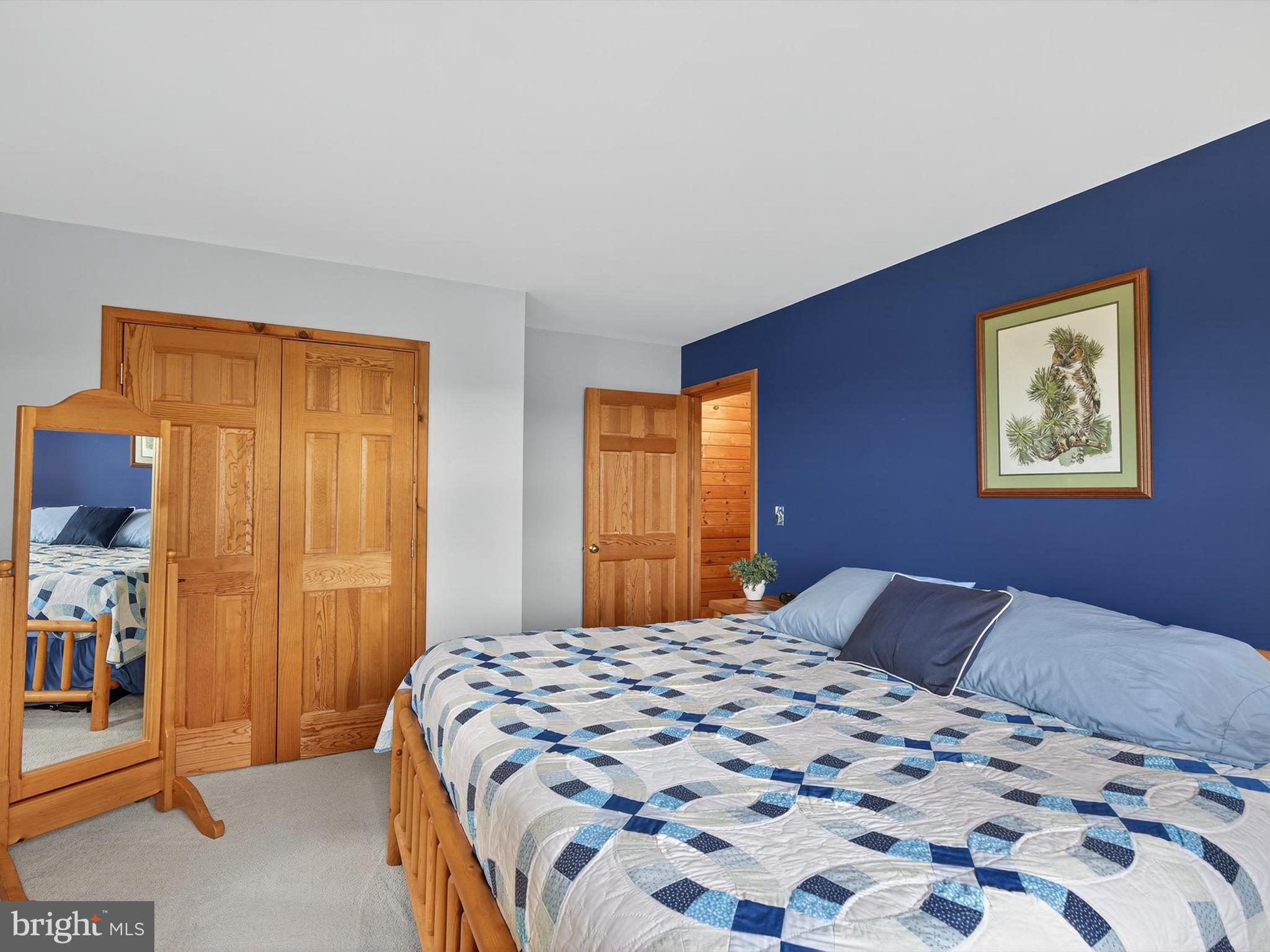 1494 Mountain Road Orrtanna, PA 17353 - Photo 53 of 80 a bedroom with a large bed and a chandelier