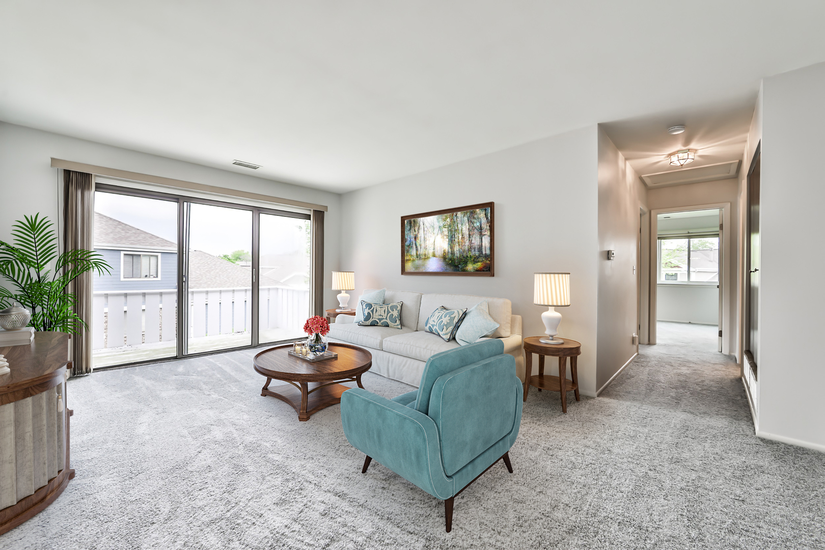 1502 7 Pines Road, Unit D2 Schaumburg, IL 60193 - Photo 2 of 34 a living room with furniture and a large window