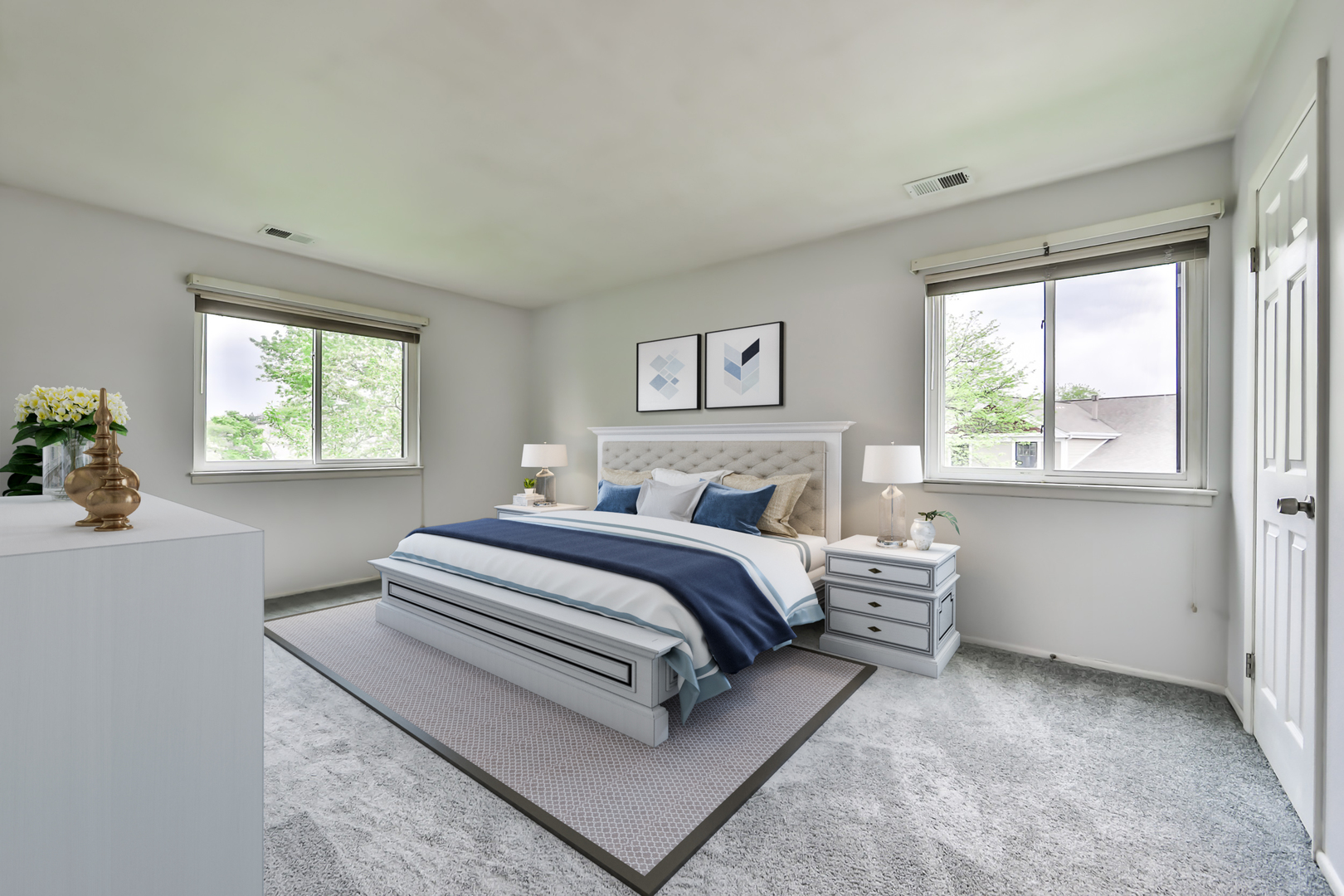 1502 7 Pines Road, Unit D2 Schaumburg, IL 60193 - Photo 5 of 34 a bedroom with a bed lamp and window