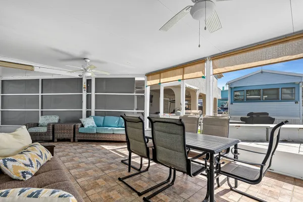 a living room with furniture