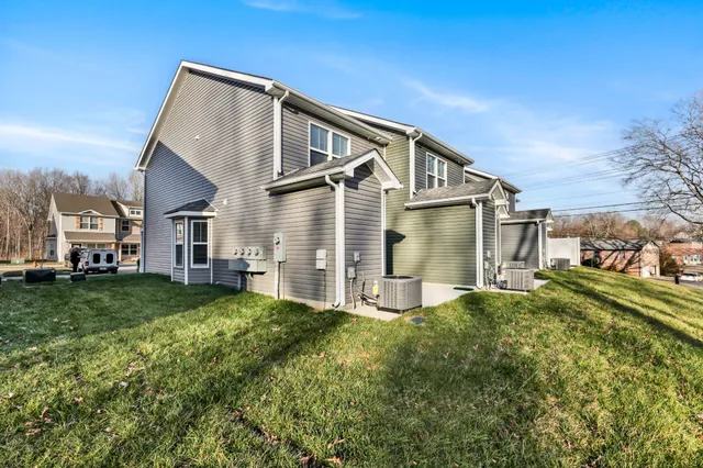a view of backyard with trampoline