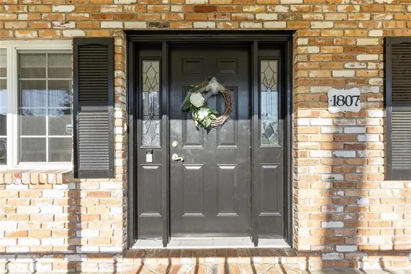 a view of a glass door with a glass door