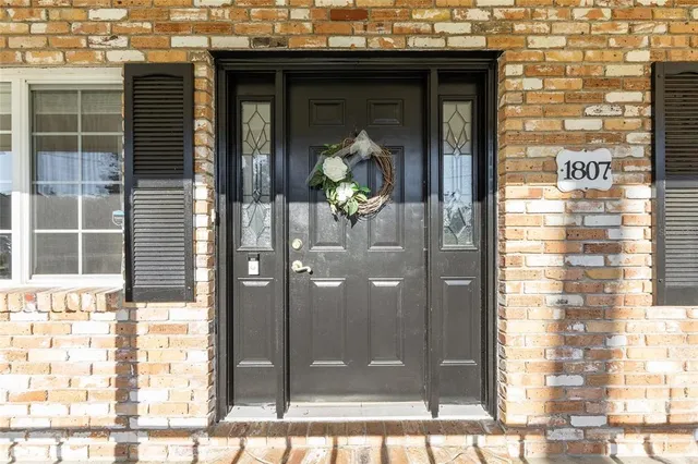 a view of a glass door with a glass door