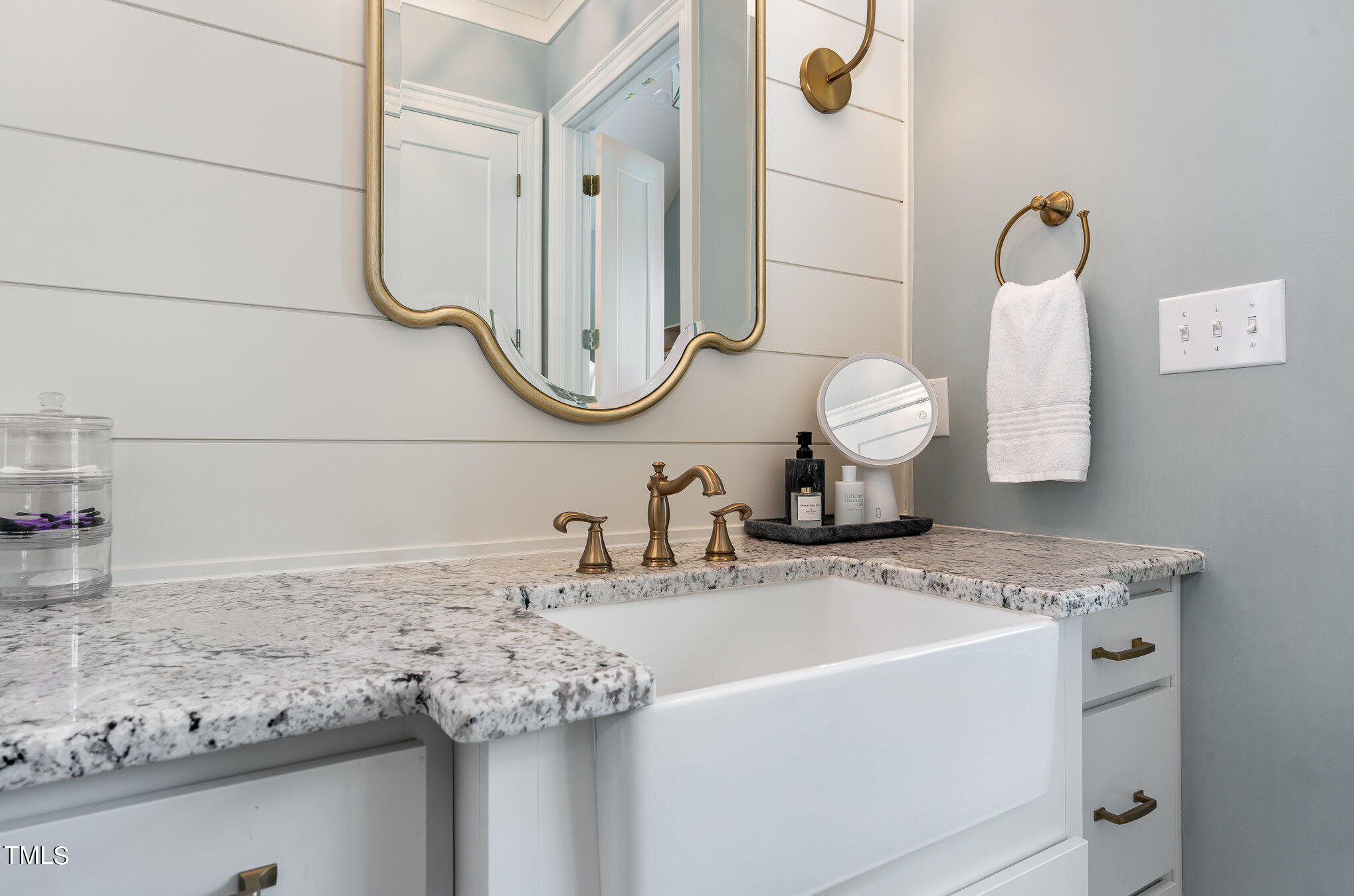 1505 Sweetwater Lane Raleigh, NC 27610 - Photo 27 of 54 Dual Vanity Granite Counters , each w/Farm House Bathroom Sinks, Lots of Cabinets and Stunning Decor.