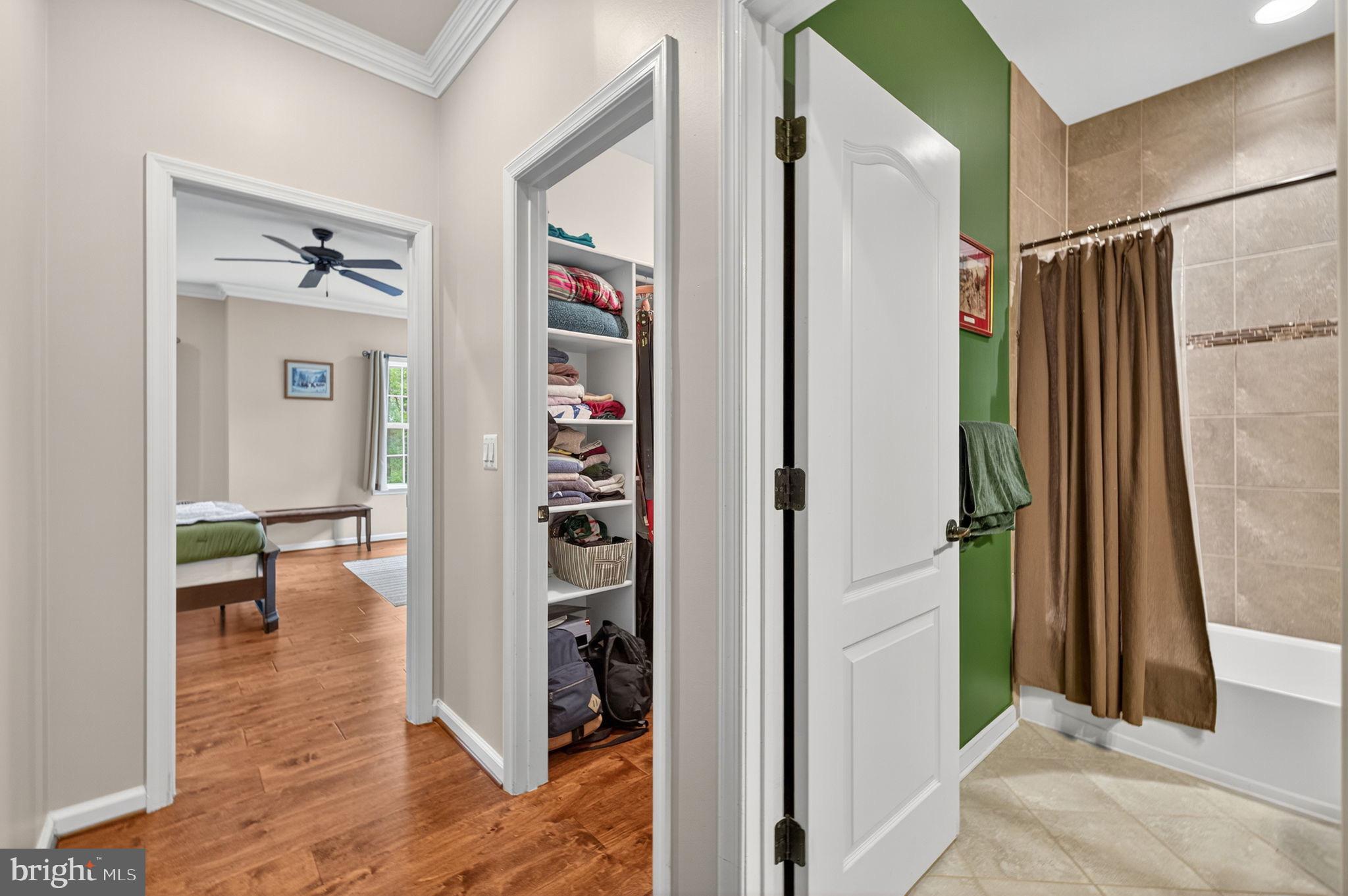 22011 Beaverdam Drive Ashburn, VA 20148 - Photo 62 of 109 Inviting hallway with stylish bathroom access.