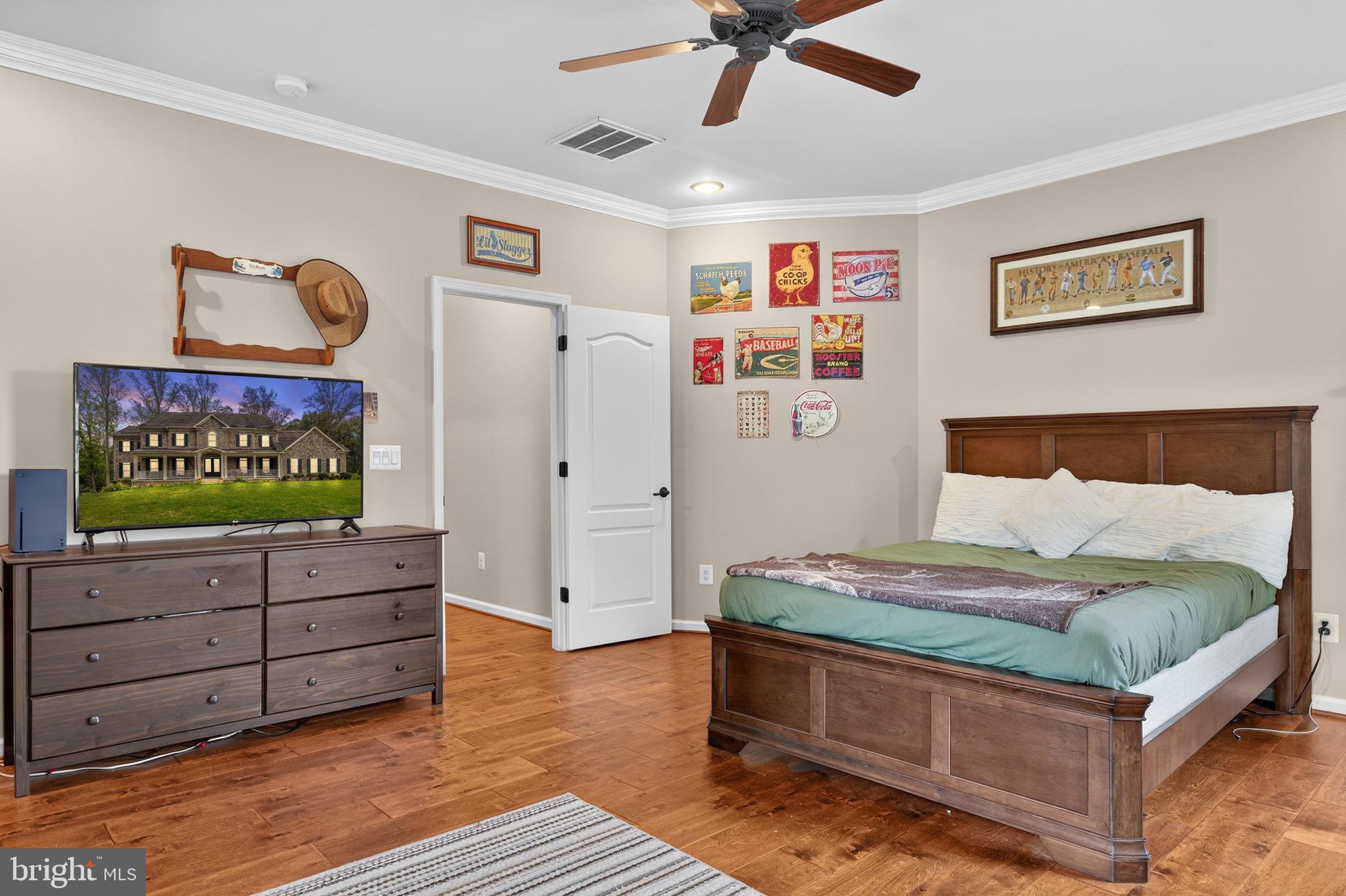 22011 Beaverdam Drive Ashburn, VA 20148 - Photo 67 of 106 a bedroom with a bed and a flat screen tv