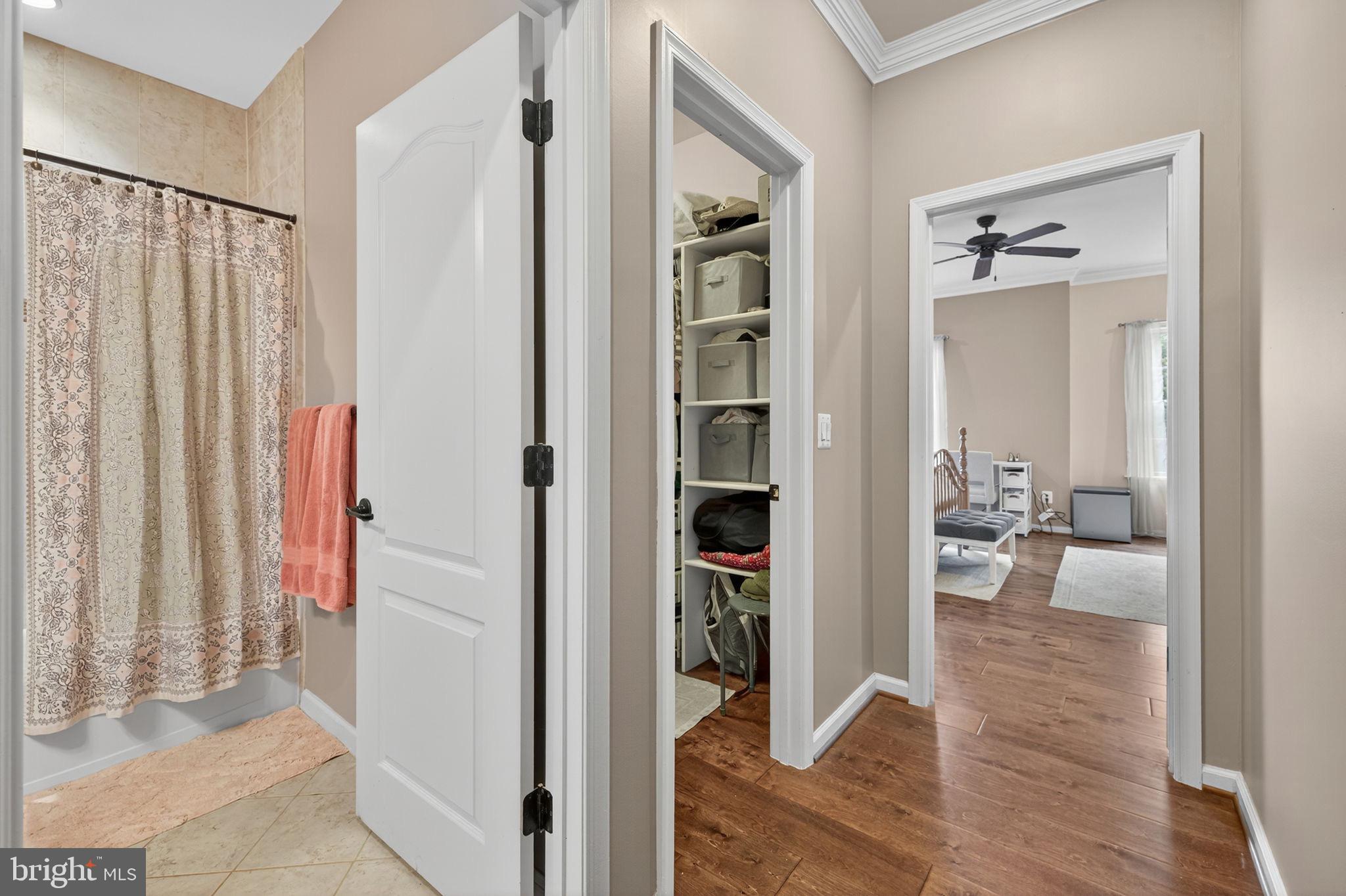 22011 Beaverdam Drive Ashburn, VA 20148 - Photo 83 of 109 Inviting hallway with stylish bathroom access.