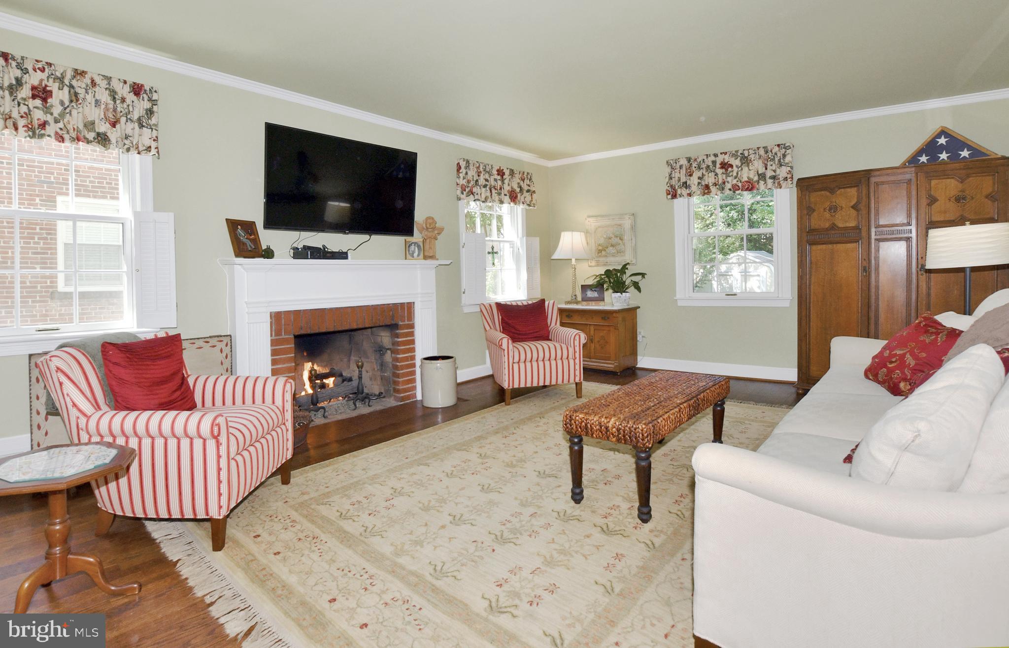 4515 Sleaford Road Bethesda, MD 20814 - Photo 6 of 47 Gas Fireplace & Painted Wood Mantle in Living Room