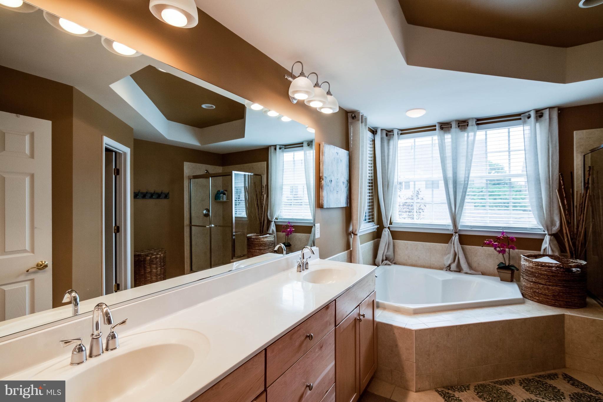 22960 Fanshaw Square Ashburn, VA 20148 - Photo 20 of 30 a bathroom with a sink double vanity and a large mirror