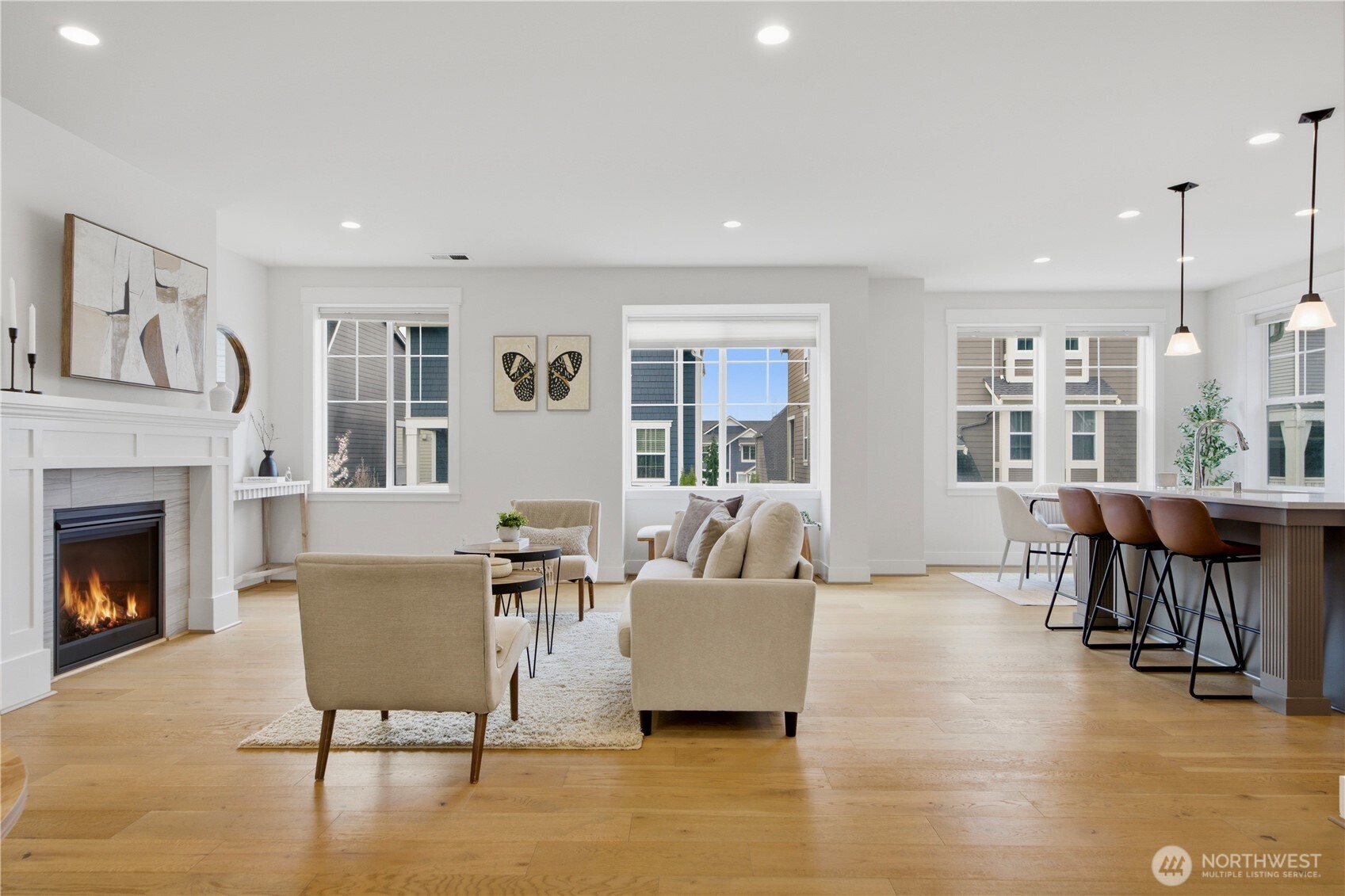 18615 46th Avenue Southeast Bothell, WA 98012 - Photo 14 of 37 a living room with furniture and a fireplace