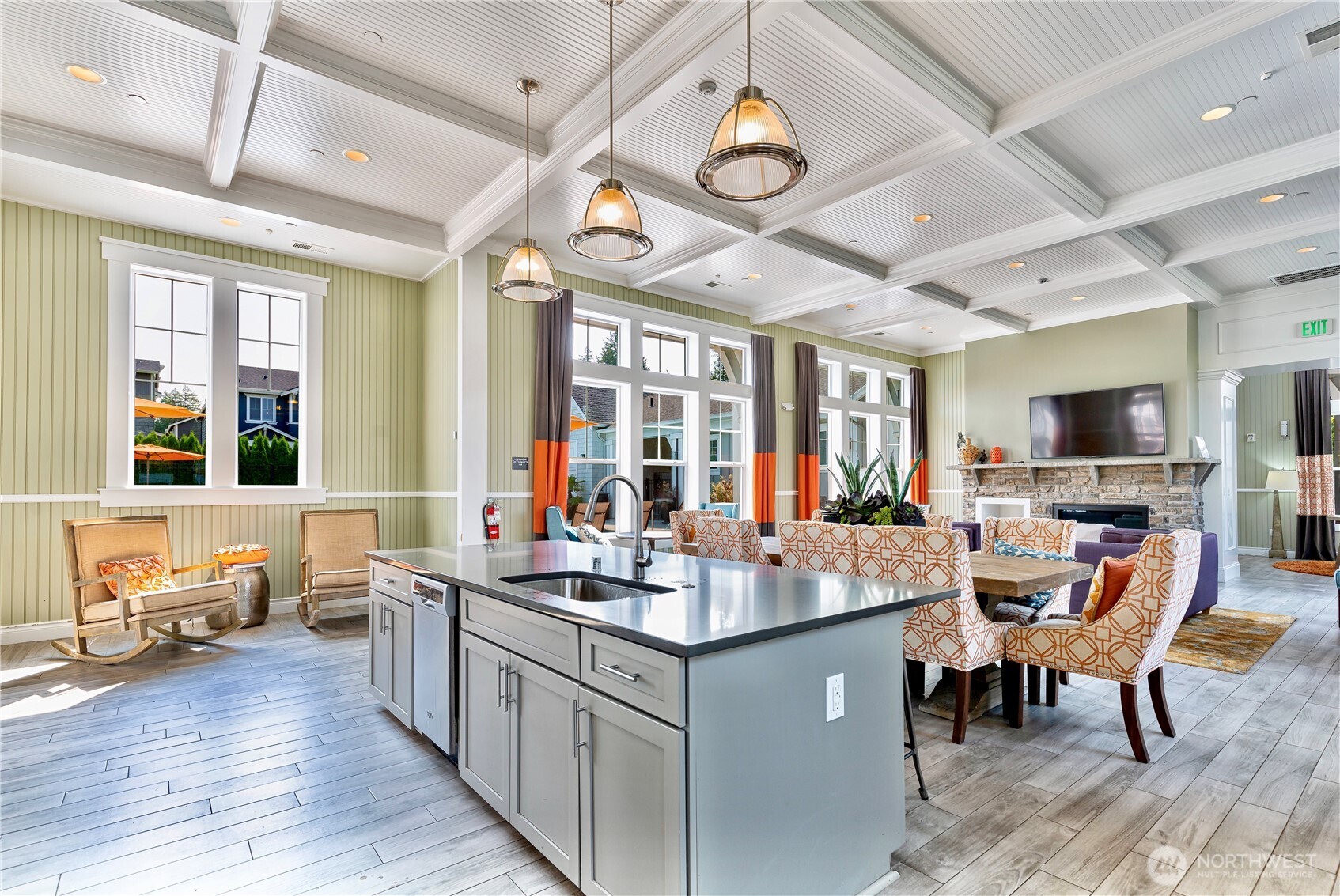 18615 46th Avenue Southeast Bothell, WA 98012 - Photo 29 of 37 a kitchen with a sink and living room view