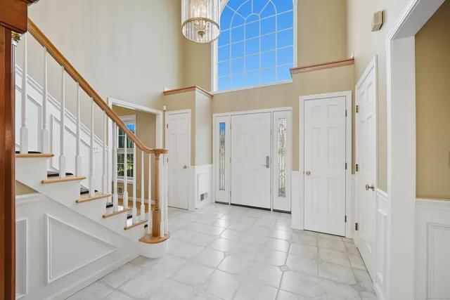 a view of an entryway with staircase