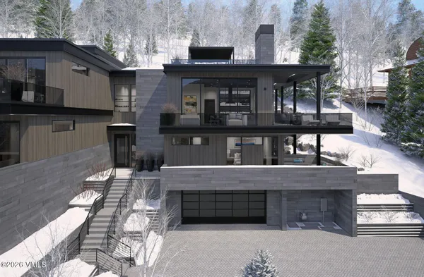 a view of backyard with outdoor seating