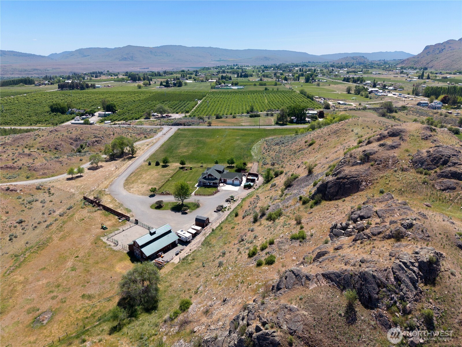 23 George Road Omak, WA 98841 - Photo 40 of 40 an aerial view of a house with a big yard