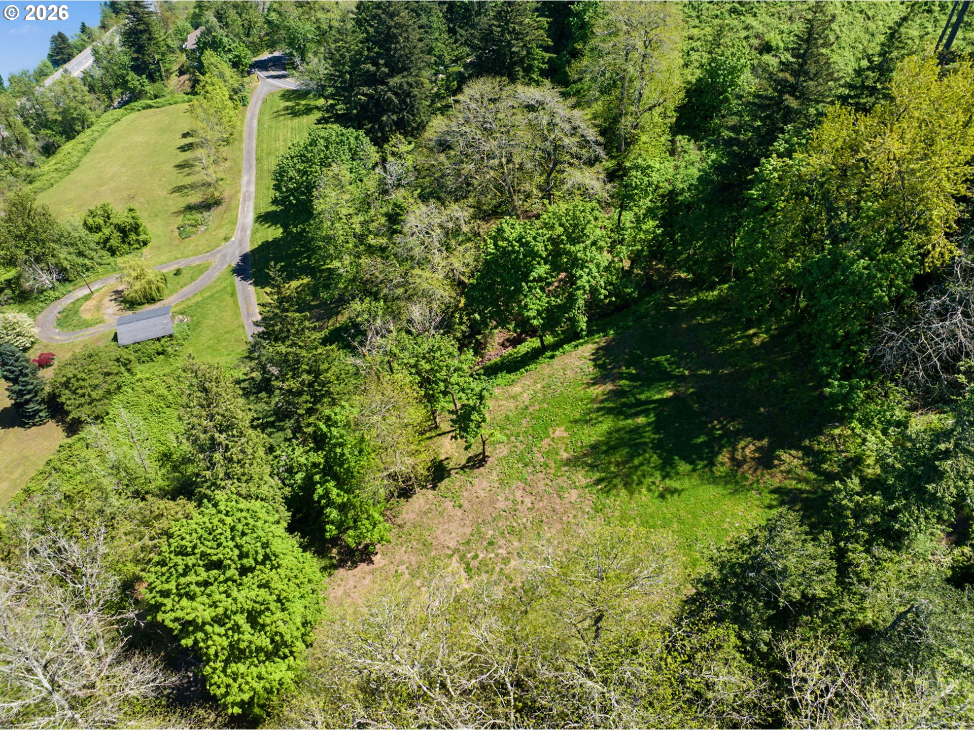 2445 Northeast Corbett Hill Road Corbett, OR 97019 - Photo 9 of 31 an aerial view of residential house with green space