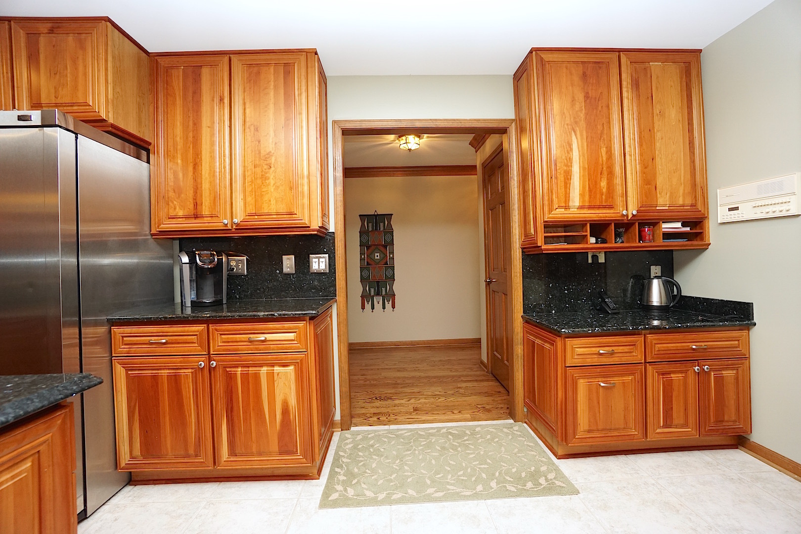 1611 Canyon Run Road Naperville, IL 60565 - Photo 10 of 23 a kitchen with granite countertop a refrigerator and cabinets