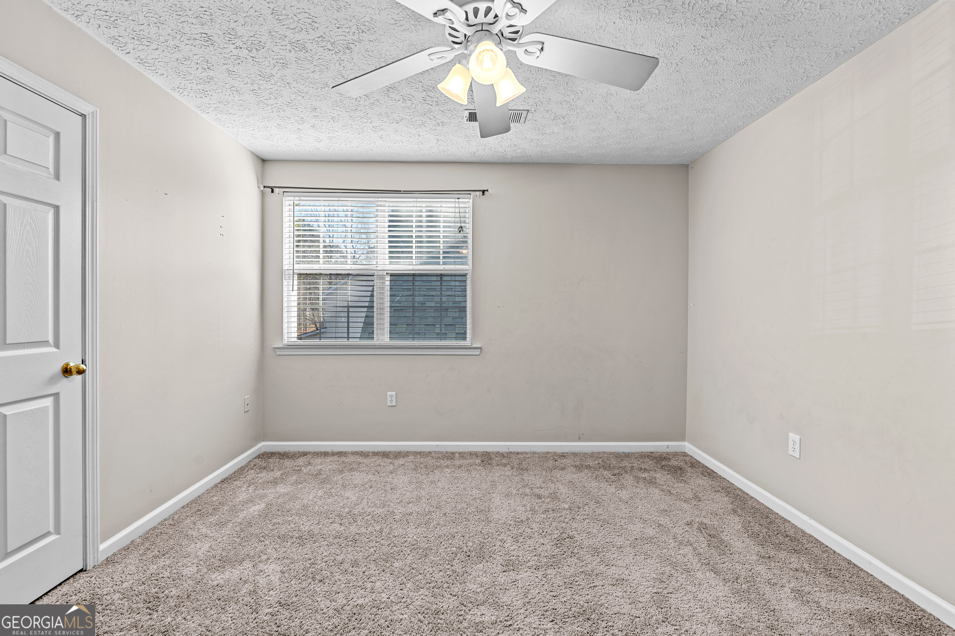 19 Rayner Drive Newnan, GA 30265 - Photo 37 of 53 an empty room with chandelier fan and windows