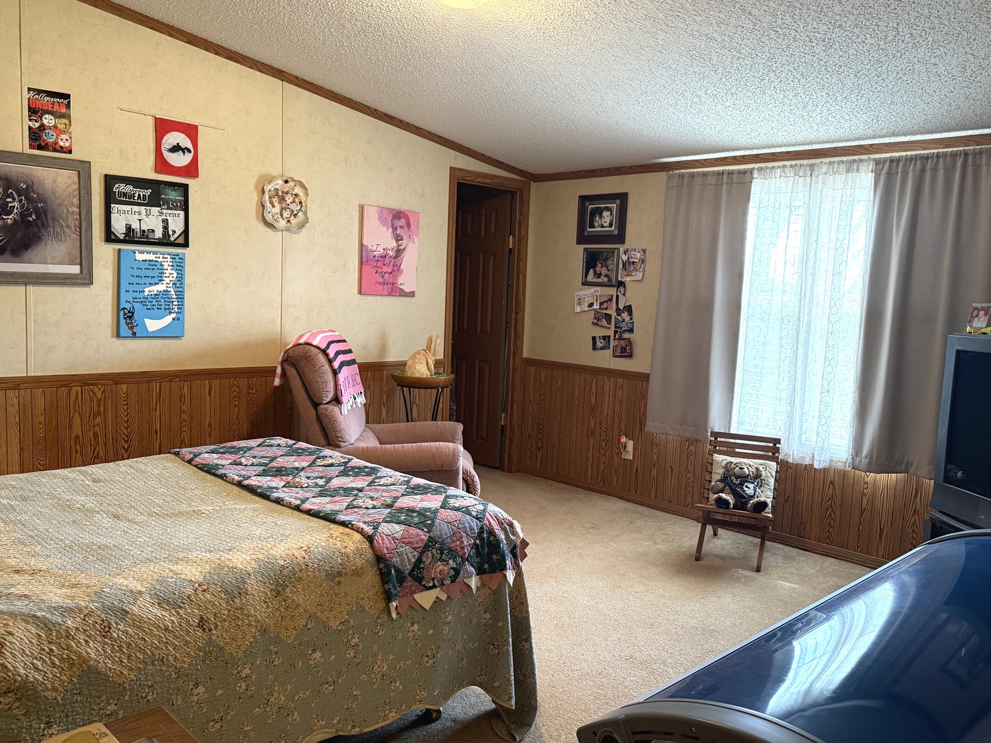 2025 Central Hill Road Grantsburg, IL 62943 - Photo 19 of 31 a bedroom with a bed and wooden floor