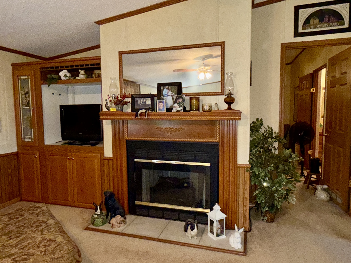 2025 Central Hill Road Grantsburg, IL 62943 - Photo 6 of 31 a living room with a fireplace and a fireplace