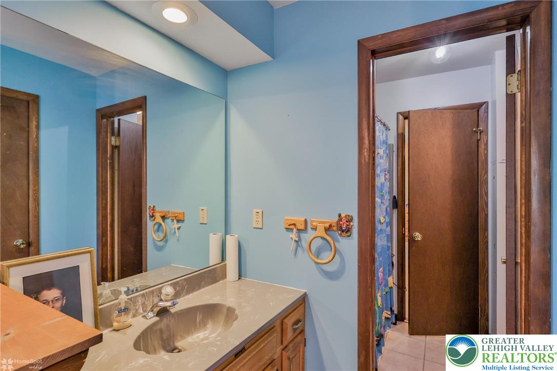 1208 Rone Drive Wind Gap, PA 18091 - Photo 45 of 78 a bathroom with a sink and a mirror