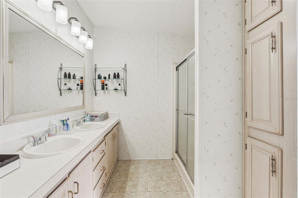1586 Grapefruit Street Arcadia, FL 34266 - Photo 24 of 40 a spacious bathroom with a double vanity sink and a mirror