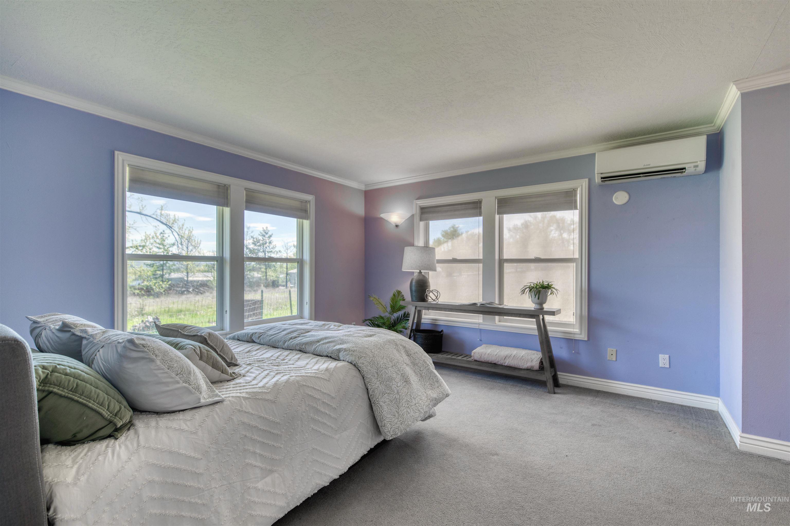 1295 15th Street Vale, OR 97918 - Photo 23 of 50 Carpeted bedroom with crown molding and a mini split for heating / cooling