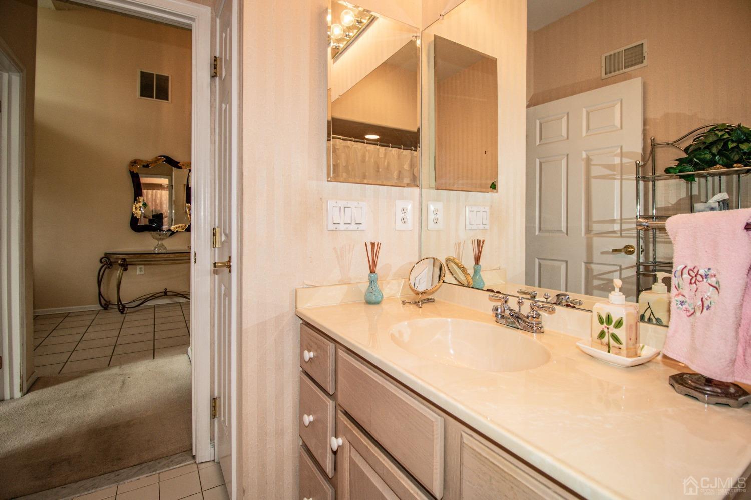 32 Harwood Road Monroe Township, NJ 08831 - Photo 23 of 34 a bathroom with a sink and a mirror