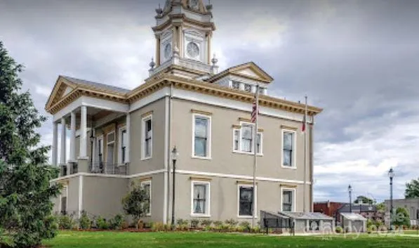 a front view of a white building