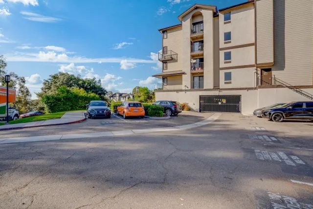 a car parked in front of a building