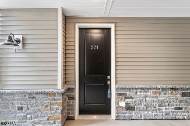 a view of wooden door