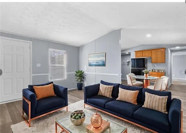 a living room with furniture and a couch