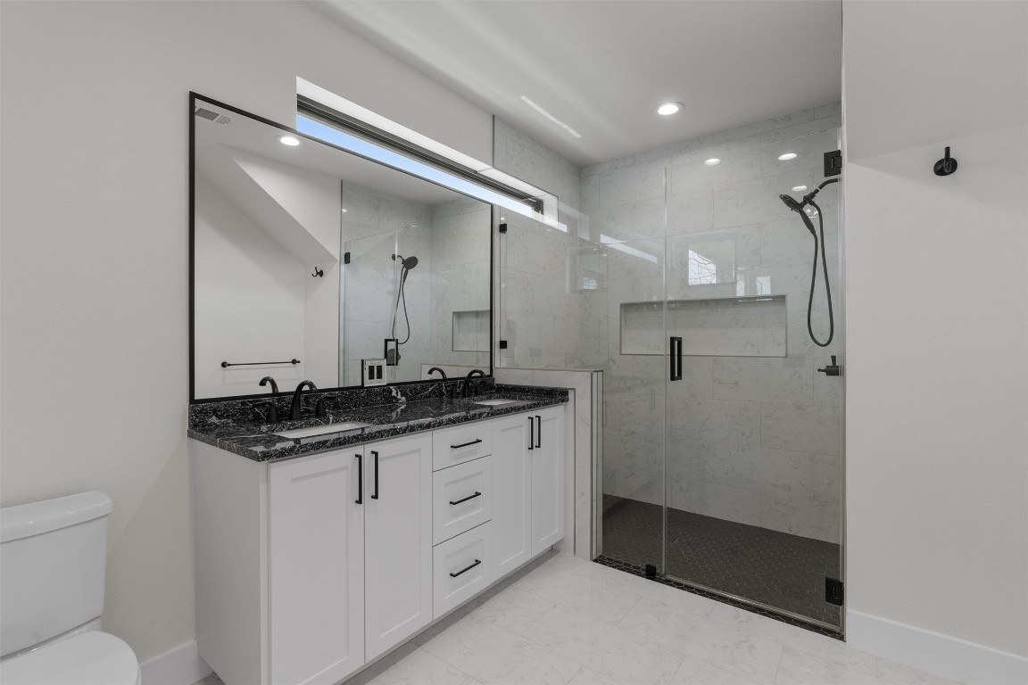 818 Stark Street, Unit A Austin, TX 78756 - Photo 23 of 36 Dual Vanity and Walk In Shower