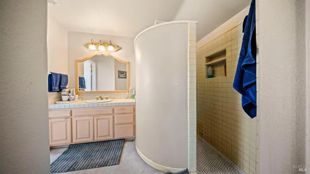 a view of balcony with wooden floor