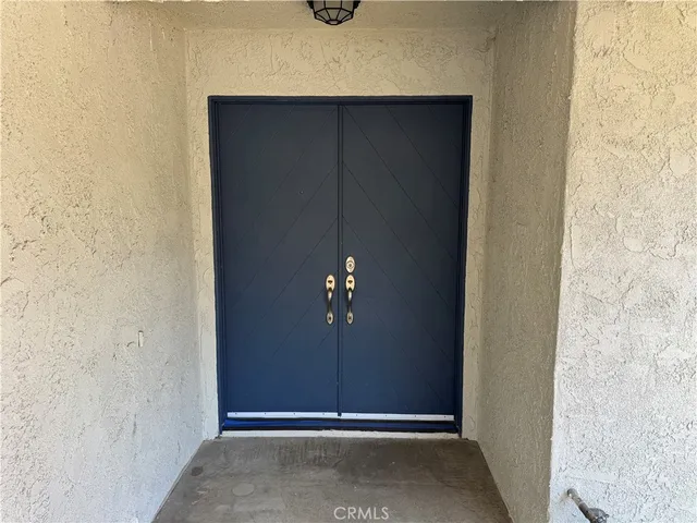 a view of wooden door