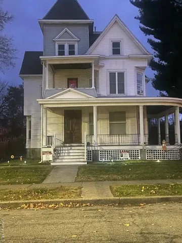 a front view of a house