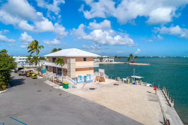 a view of a swimming pool with a yard