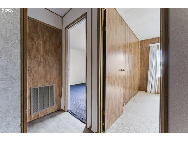 a view of a wooden door