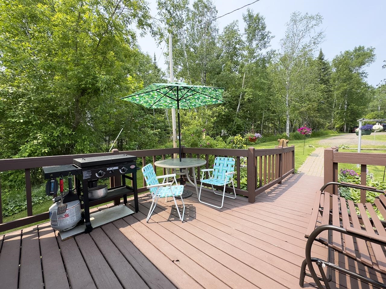 1198 West Mink Road Cotton, MN 55724 - Photo 16 of 23 Deck with a grill and view of scattered trees