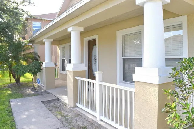 a view of a house with a porch