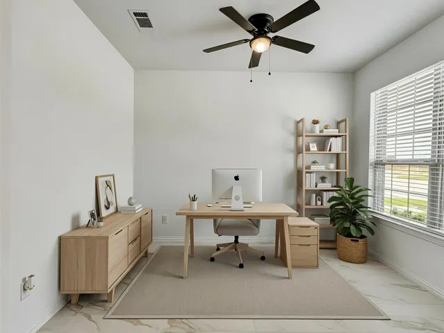 a living room with furniture and window