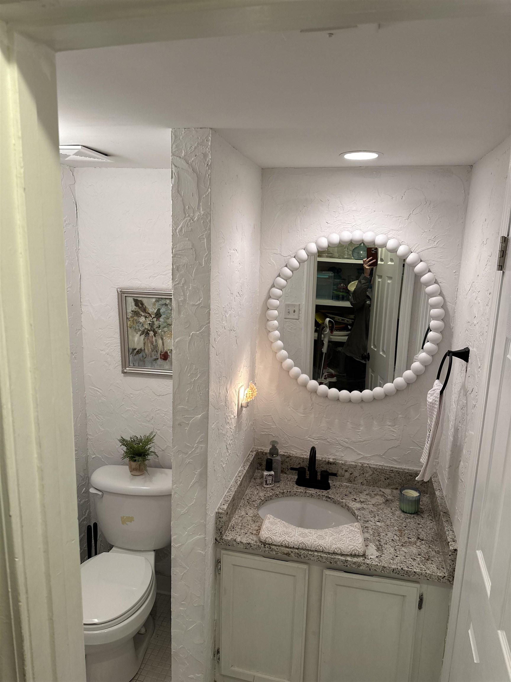 3081 Rising Sun Road, Unit 46 Lakeland, TN 38002 - Photo 10 of 30 a bathroom with a granite countertop sink a toilet and a mirror