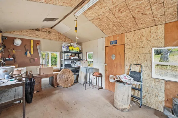 a workspace with furniture