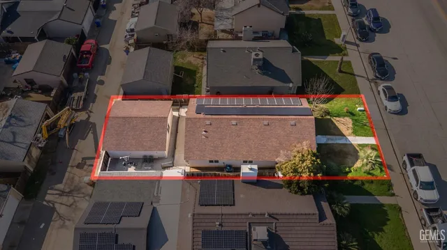 an aerial view of a house