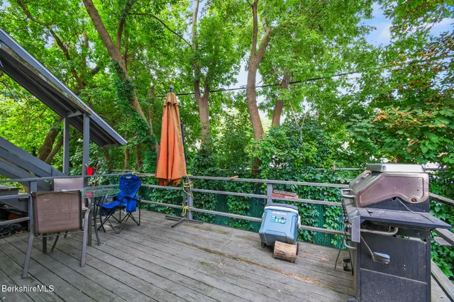 an outdoor space with furniture