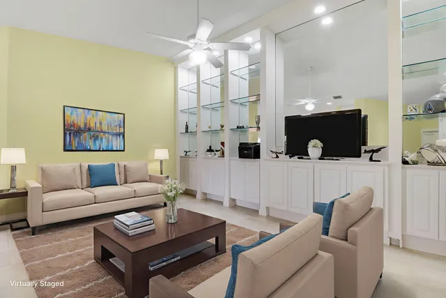 a view of a livingroom with furniture