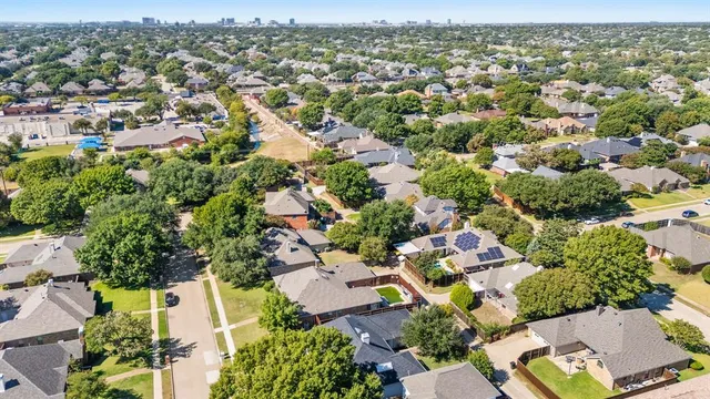 an aerial view of multiple house