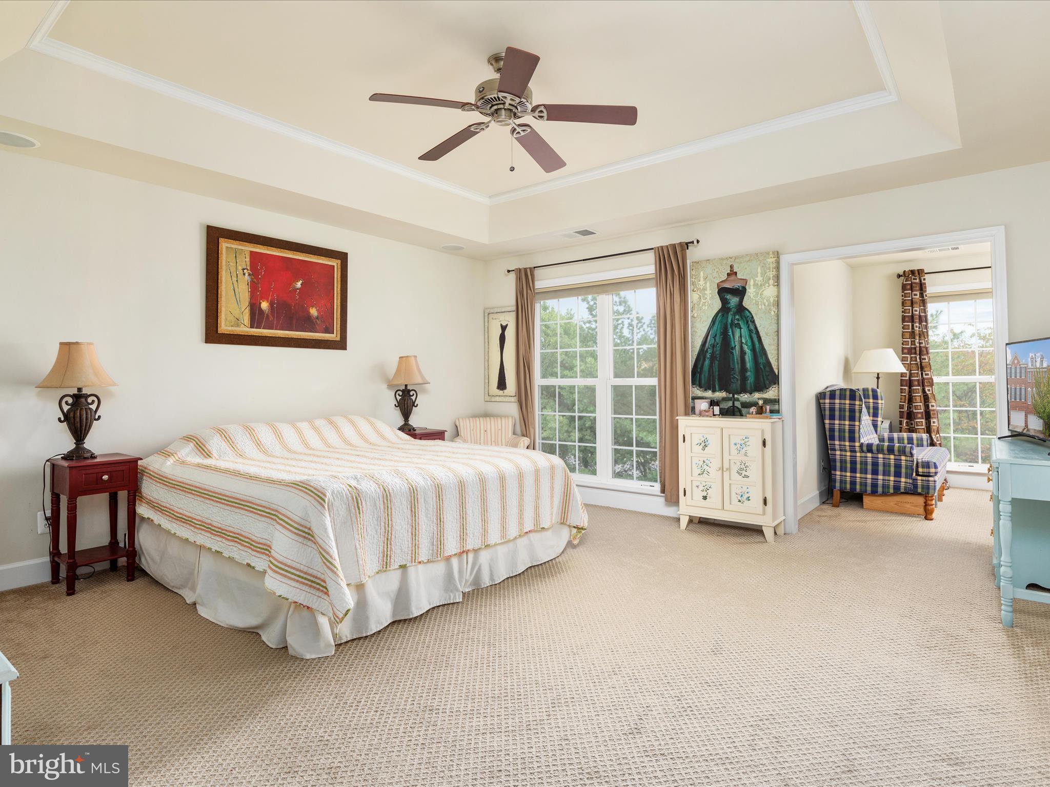42858 Bittner Square Ashburn, VA 20148 - Photo 21 of 37 Spacious primary bedroom with tray ceiling