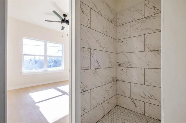 a bathroom with a shower