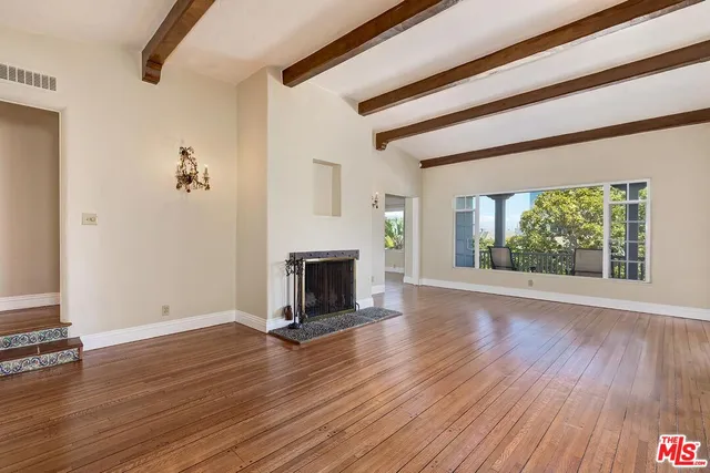 an empty room with a window